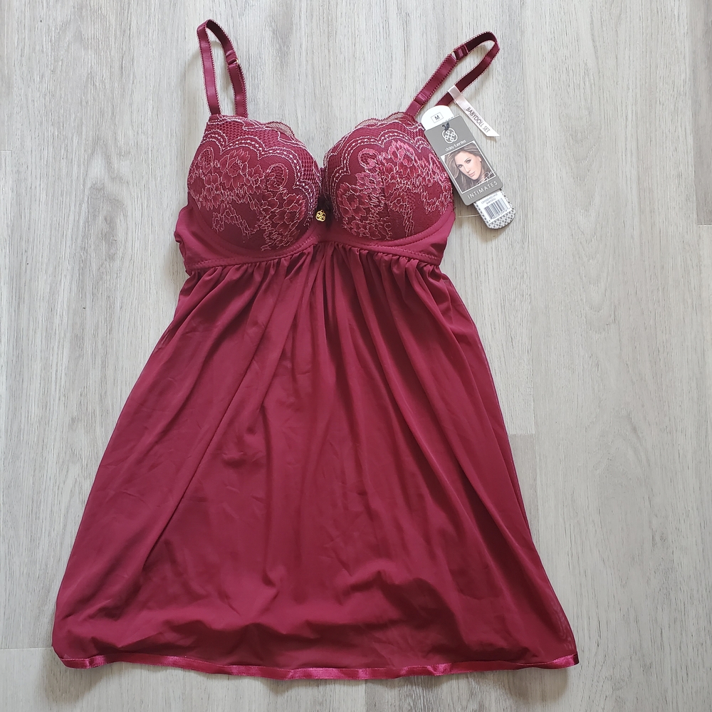 ☀️2/$40☀️ Dark Ruby Lace Babydoll Lingerie - Daisy Fuentes Intimates - M